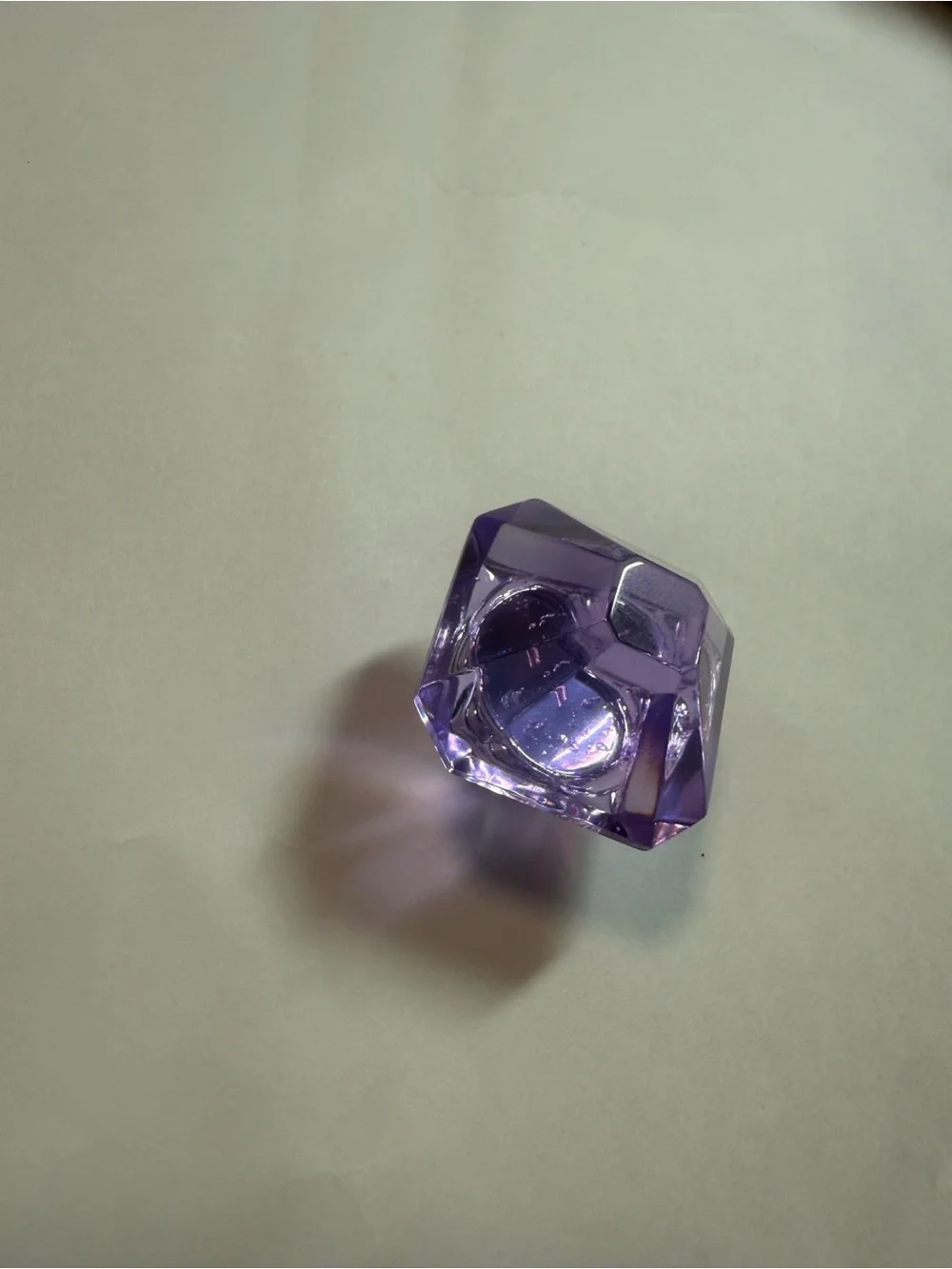 Lavender Crystal-like Resin Cabinet Knob with Silver Base - (Pk of 3)